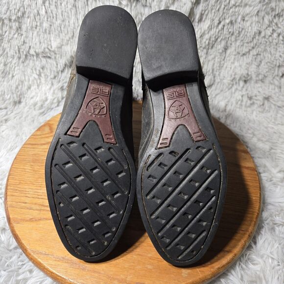 Ariat Heritage Paddock Womens 10 Mens 8 Black Leather Lace Up Combat Ankle Boots - Picture 4 of 16